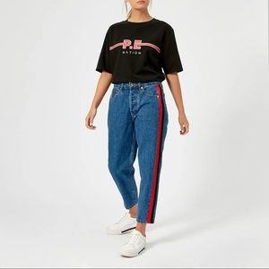 P.E Nation Women's Season Lifetime Jeans in Indigo Wash with Black and red